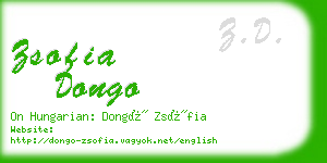 zsofia dongo business card